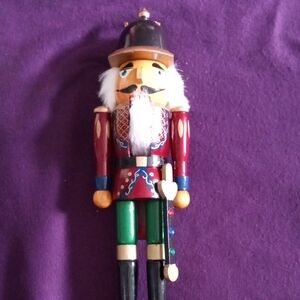 Festive Wooden Nutcracker Soldier with Red and Green Accents